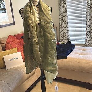 New with tag, gradient green pale sage scarf. 25” X 71” long